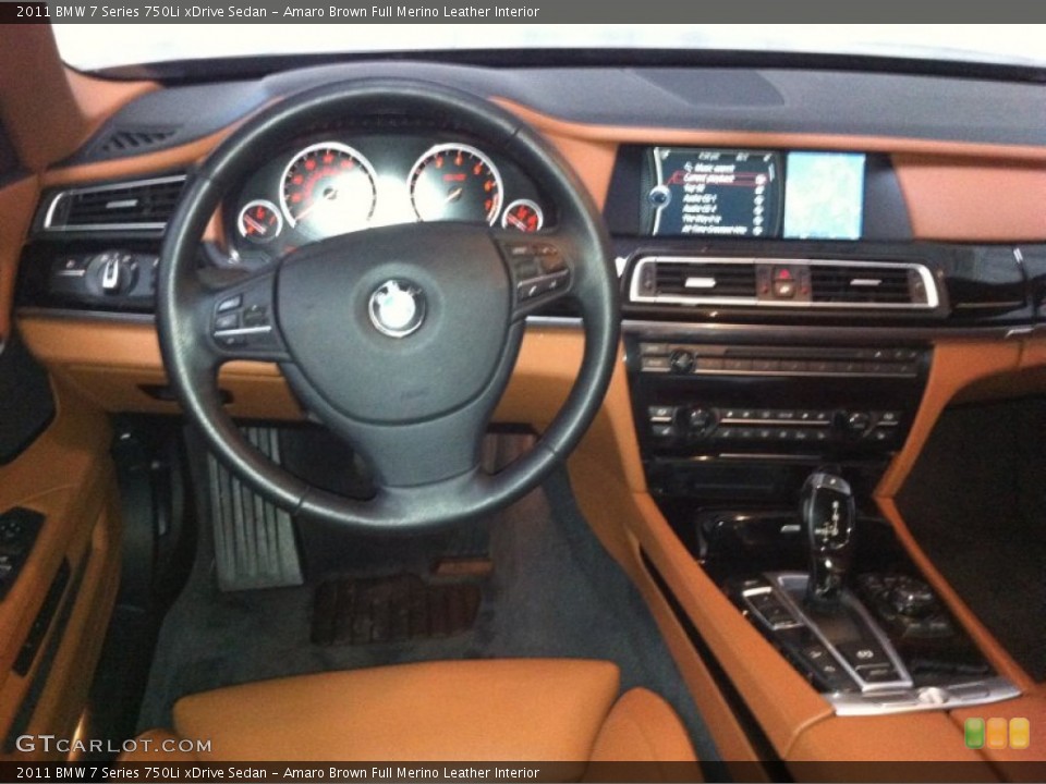 Amaro Brown Full Merino Leather Interior Dashboard for the 2011 BMW 7 Series 750Li xDrive Sedan #72616243