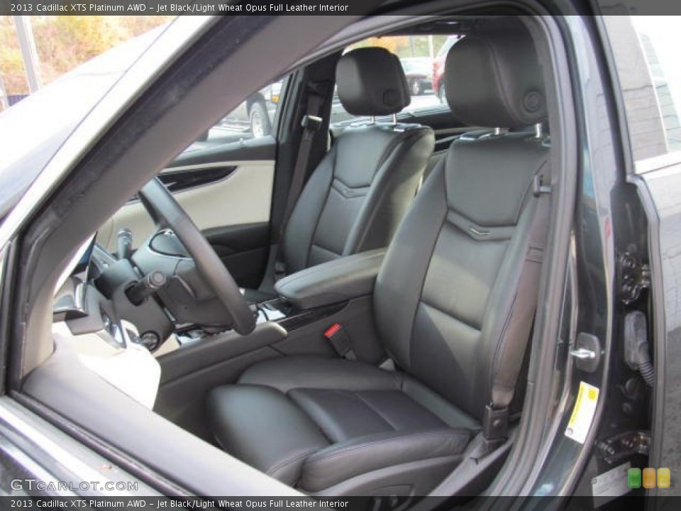 Jet Black/Light Wheat Opus Full Leather Interior Front Seat for the 2013 Cadillac XTS Platinum AWD #72621415