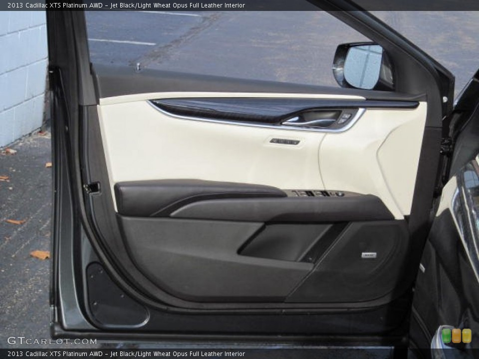 Jet Black/Light Wheat Opus Full Leather Interior Door Panel for the 2013 Cadillac XTS Platinum AWD #72621437