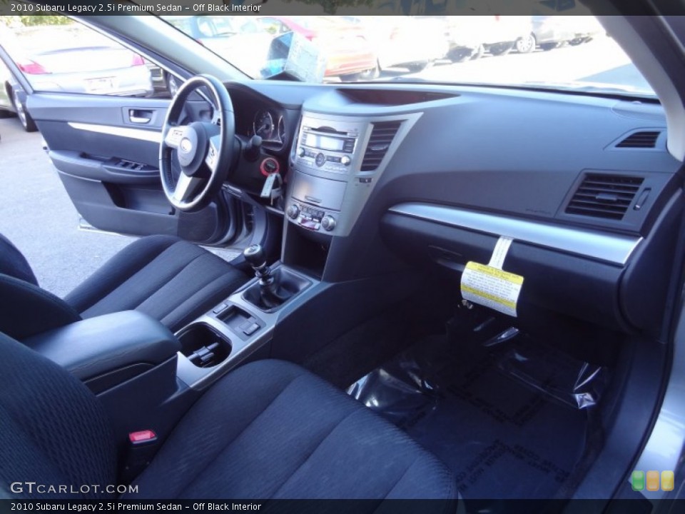 Off Black Interior Dashboard for the 2010 Subaru Legacy 2.5i Premium Sedan #72622499