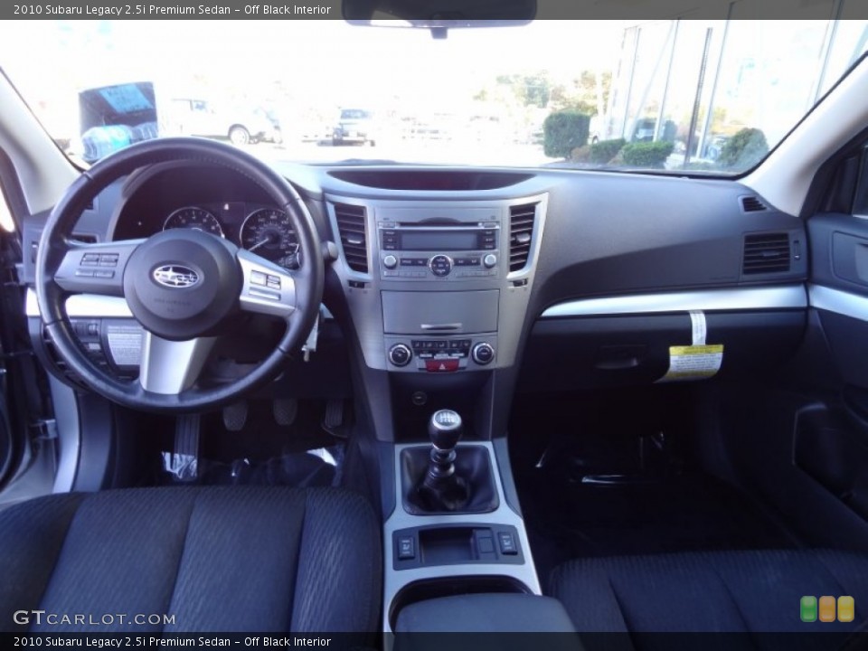 Off Black Interior Dashboard for the 2010 Subaru Legacy 2.5i Premium Sedan #72622703