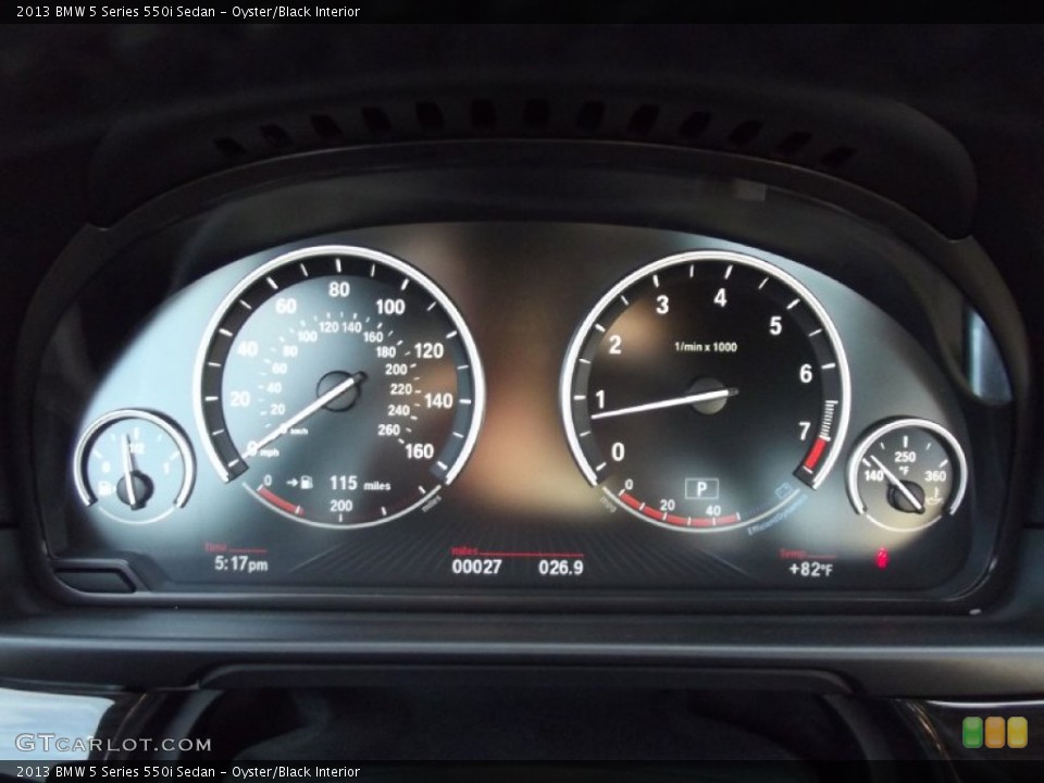 Oyster/Black Interior Gauges for the 2013 BMW 5 Series 550i Sedan #72629006
