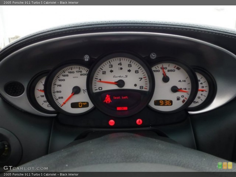 Black Interior Gauges for the 2005 Porsche 911 Turbo S Cabriolet #72629030