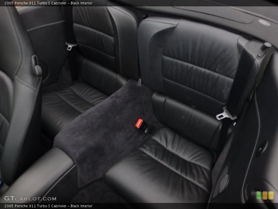 Black Interior Rear Seat for the 2005 Porsche 911 Turbo S Cabriolet #72629144