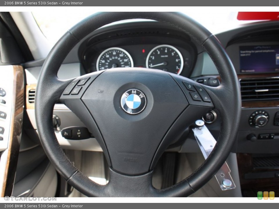 Grey Interior Steering Wheel for the 2006 BMW 5 Series 530i Sedan #72629243