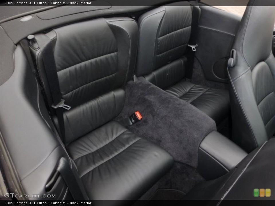Black Interior Rear Seat for the 2005 Porsche 911 Turbo S Cabriolet #72629273