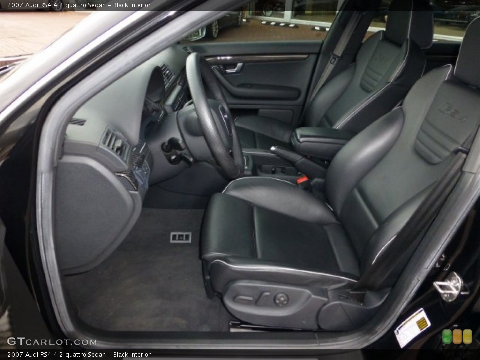 Black Interior Front Seat for the 2007 Audi RS4 4.2 quattro Sedan #72629669