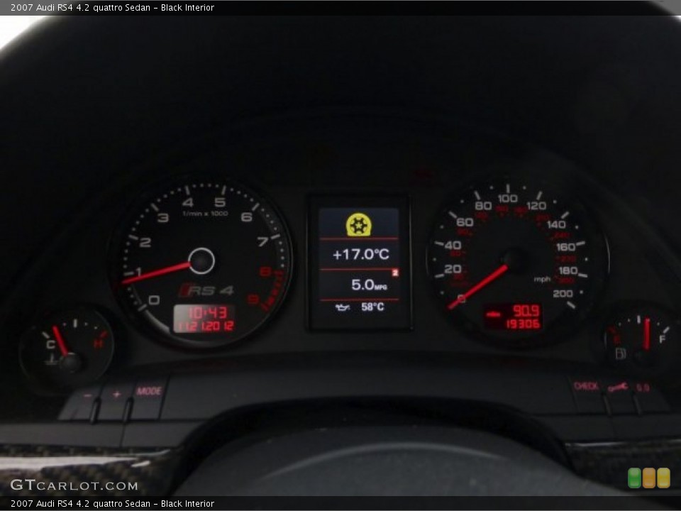 Black Interior Gauges for the 2007 Audi RS4 4.2 quattro Sedan #72629792
