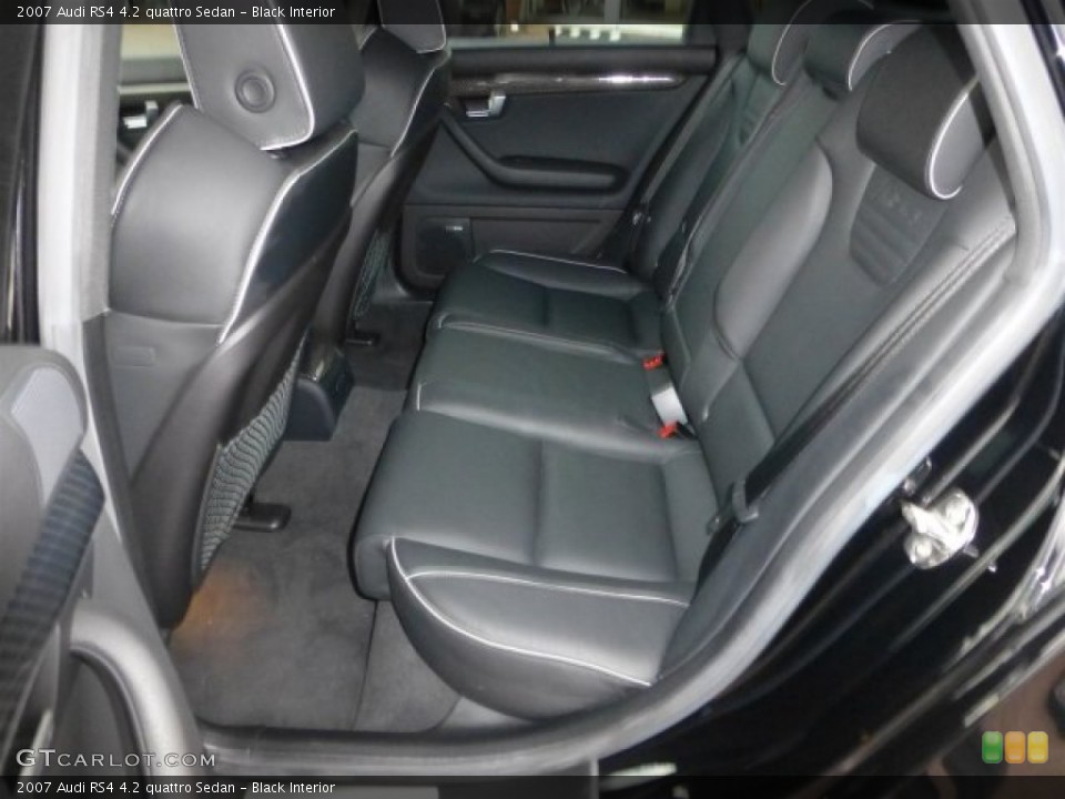 Black Interior Rear Seat for the 2007 Audi RS4 4.2 quattro Sedan #72629966