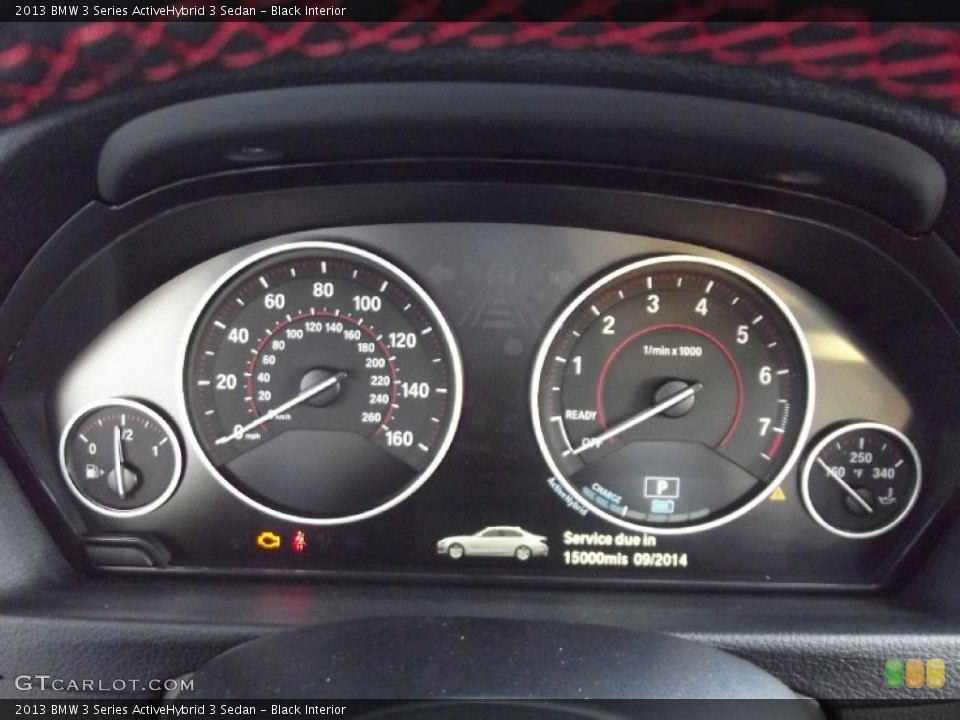 Black Interior Gauges for the 2013 BMW 3 Series ActiveHybrid 3 Sedan #72630209