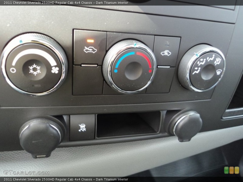 Dark Titanium Interior Controls for the 2011 Chevrolet Silverado 2500HD Regular Cab 4x4 Chassis #72632362