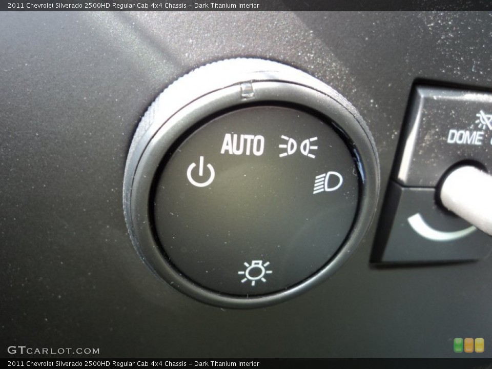 Dark Titanium Interior Controls for the 2011 Chevrolet Silverado 2500HD Regular Cab 4x4 Chassis #72632441