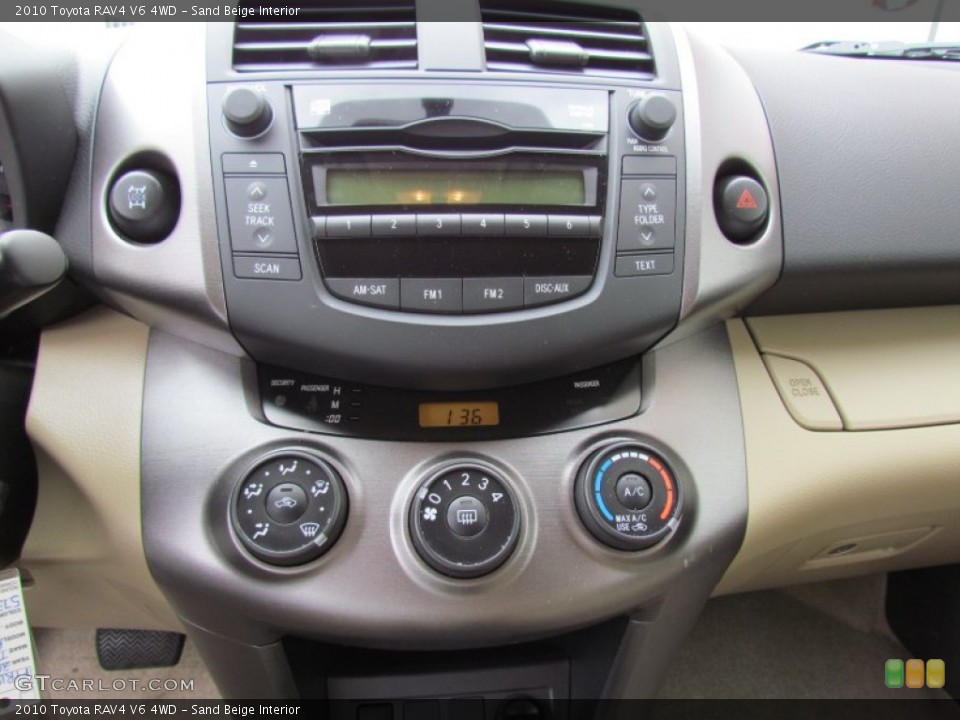 Sand Beige Interior Controls for the 2010 Toyota RAV4 V6 4WD #72638084