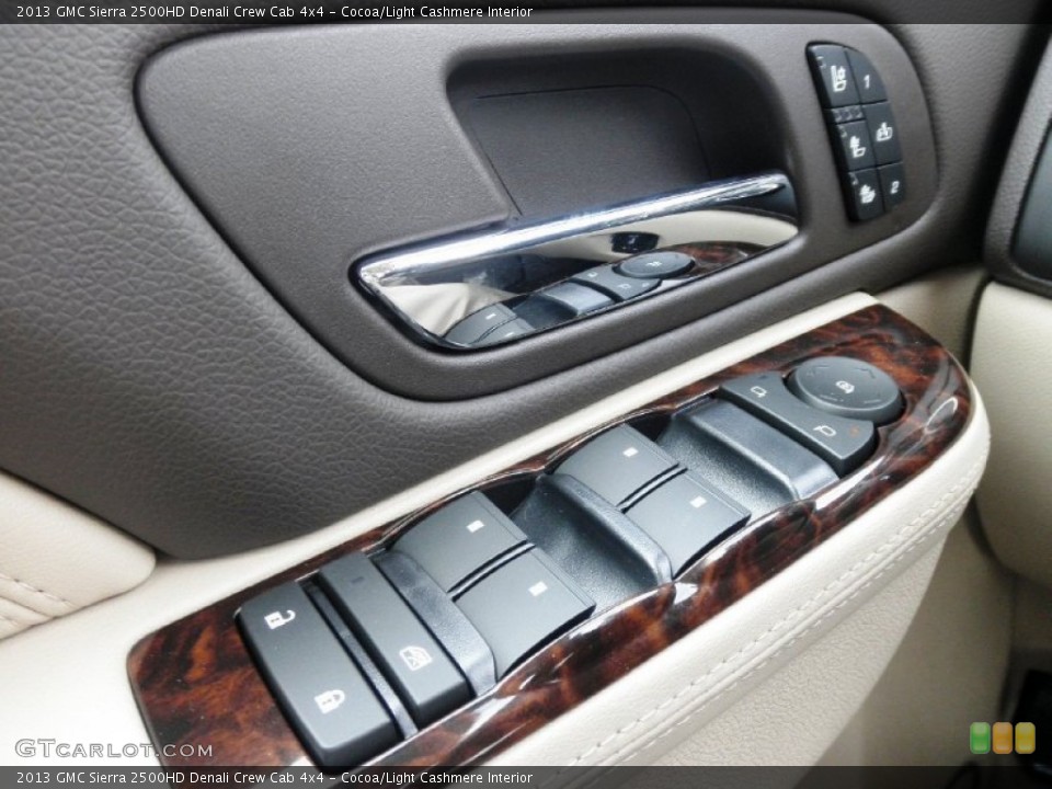 Cocoa/Light Cashmere Interior Controls for the 2013 GMC Sierra 2500HD Denali Crew Cab 4x4 #72641558