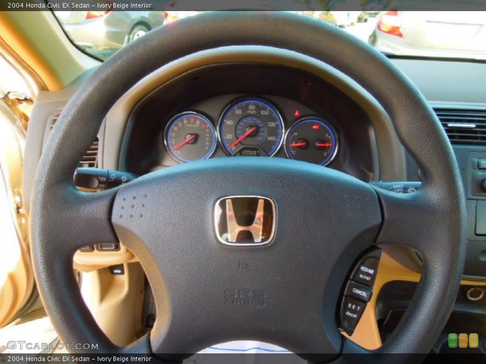 Ivory Beige Interior Steering Wheel for the 2004 Honda Civic EX Sedan #72641978
