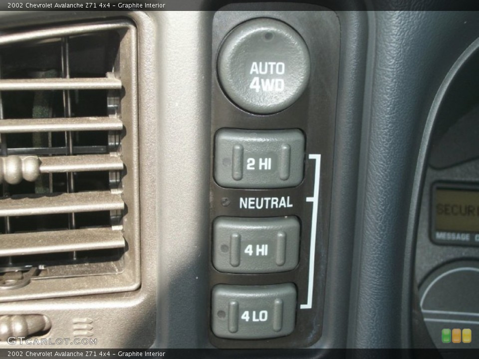 Graphite Interior Controls for the 2002 Chevrolet Avalanche Z71 4x4 #72645347