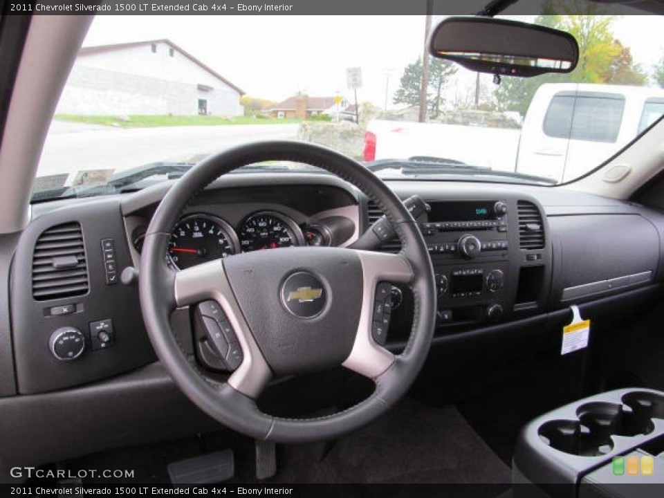 Ebony Interior Dashboard for the 2011 Chevrolet Silverado 1500 LT Extended Cab 4x4 #72648392