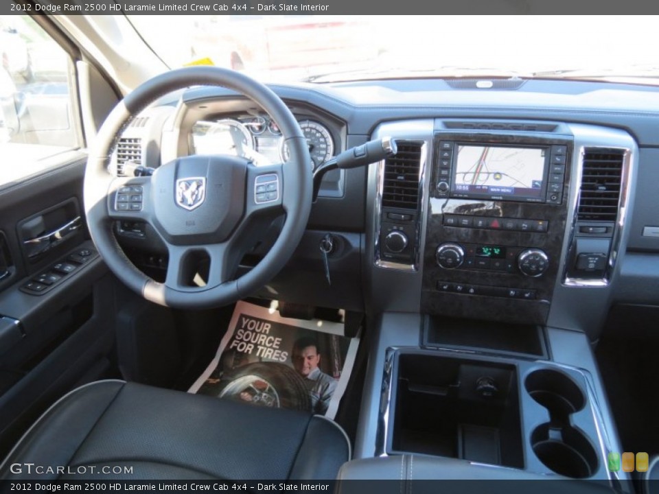 Dark Slate Interior Dashboard for the 2012 Dodge Ram 2500 HD Laramie Limited Crew Cab 4x4 #72657745
