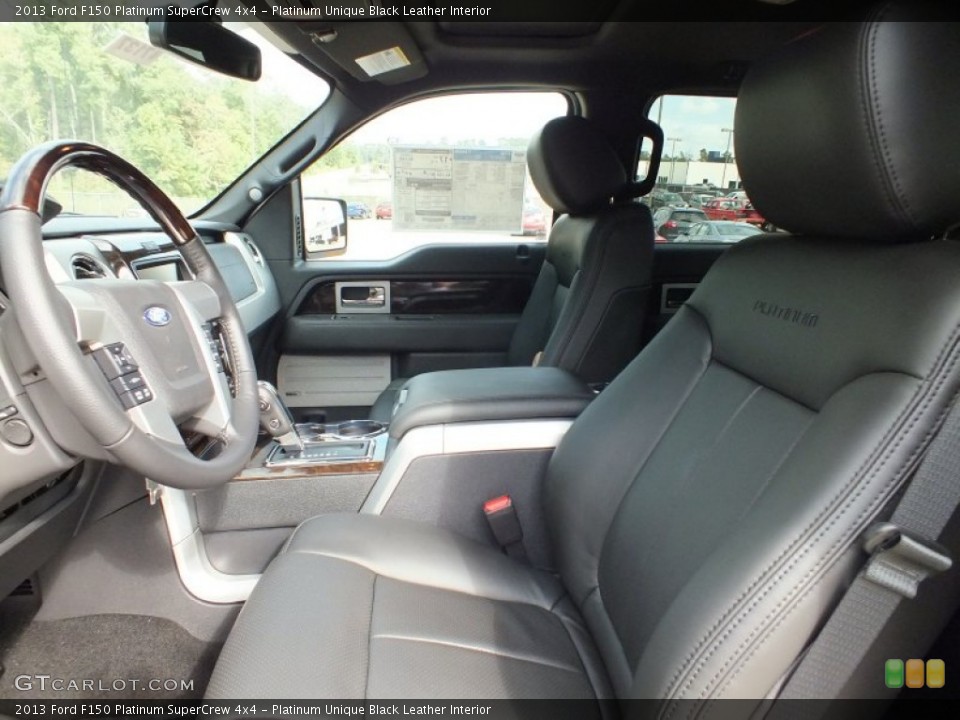 Platinum Unique Black Leather Interior Front Seat for the 2013 Ford F150 Platinum SuperCrew 4x4 #72660394