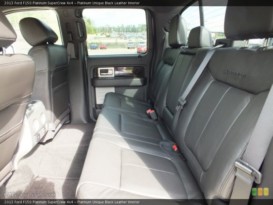 Platinum Unique Black Leather Interior Rear Seat for the 2013 Ford F150 Platinum SuperCrew 4x4 #72660415