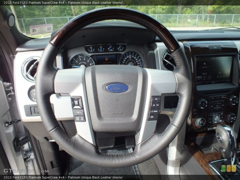 Platinum Unique Black Leather Interior Steering Wheel for the 2013 Ford F150 Platinum SuperCrew 4x4 #72660652