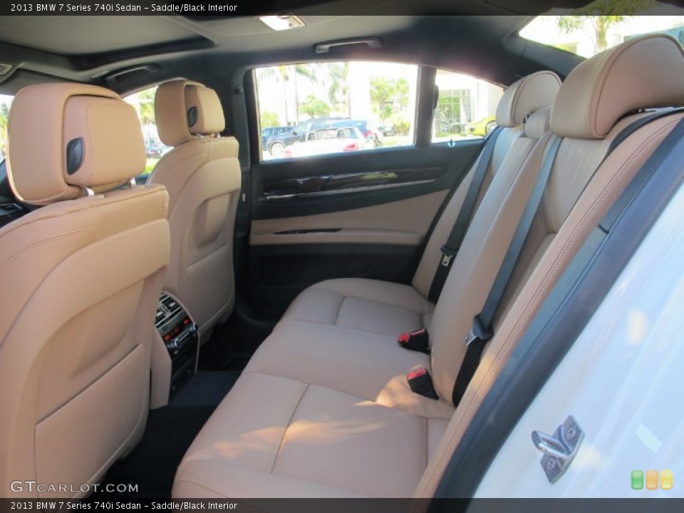 Saddle/Black Interior Rear Seat for the 2013 BMW 7 Series 740i Sedan #72661192