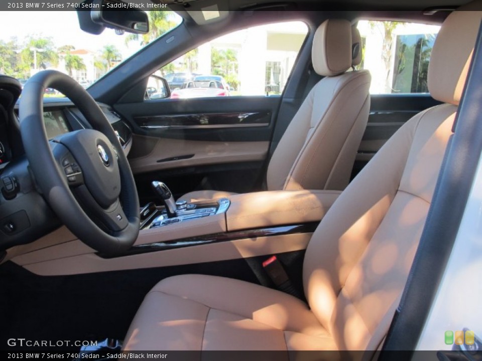 Saddle/Black Interior Front Seat for the 2013 BMW 7 Series 740i Sedan #72661237