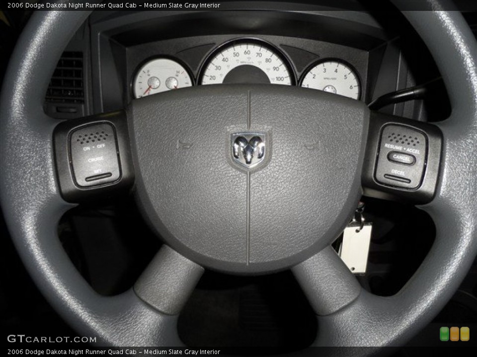 Medium Slate Gray Interior Steering Wheel for the 2006 Dodge Dakota Night Runner Quad Cab #72667108