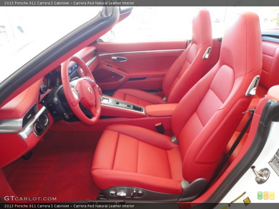 Carrera Red Natural Leather Interior Photo for the 2013 Porsche 911 Carrera S Cabriolet #72671285