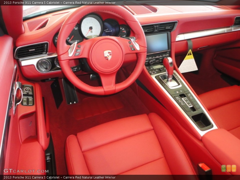 Carrera Red Natural Leather Interior Prime Interior for the 2013 Porsche 911 Carrera S Cabriolet #72671338