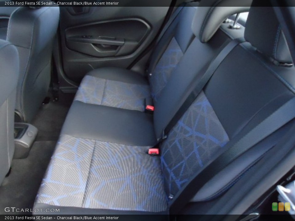 Charcoal Black/Blue Accent Interior Rear Seat for the 2013 Ford Fiesta SE Sedan #72673111