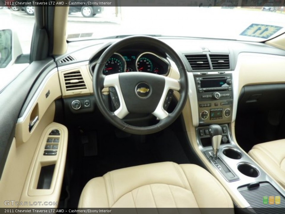 Cashmere/Ebony Interior Dashboard for the 2011 Chevrolet Traverse LTZ AWD #72673636
