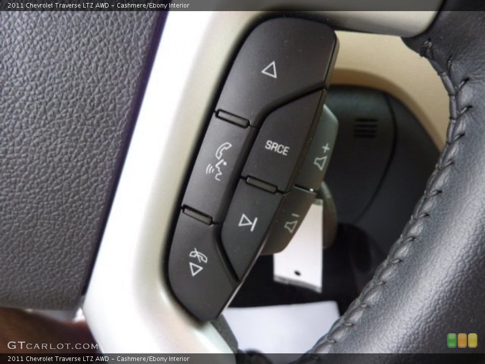 Cashmere/Ebony Interior Controls for the 2011 Chevrolet Traverse LTZ AWD #72673729