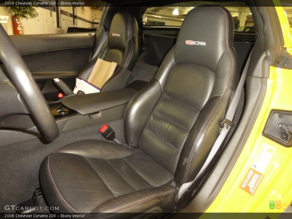 Ebony Interior Front Seat for the 2008 Chevrolet Corvette Z06 #72676153