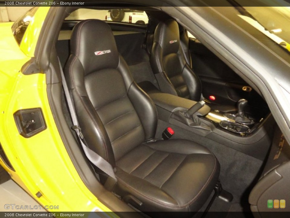 Ebony Interior Front Seat for the 2008 Chevrolet Corvette Z06 #72676231