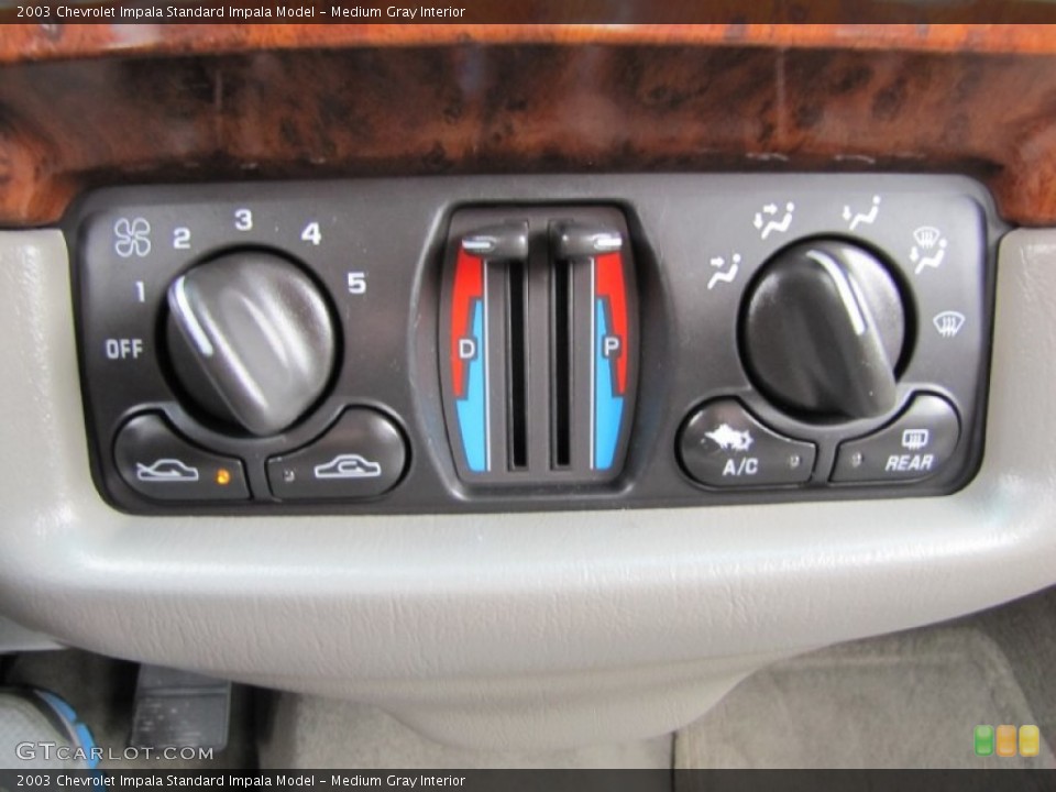 Medium Gray Interior Controls for the 2003 Chevrolet Impala  #72679444