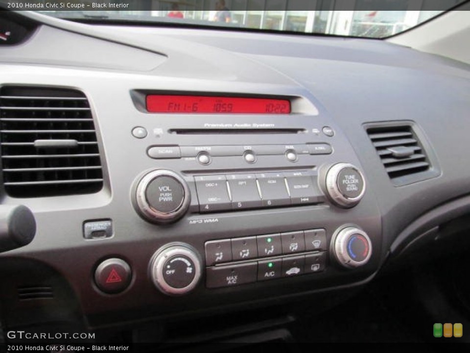 Black Interior Controls for the 2010 Honda Civic Si Coupe #72681412