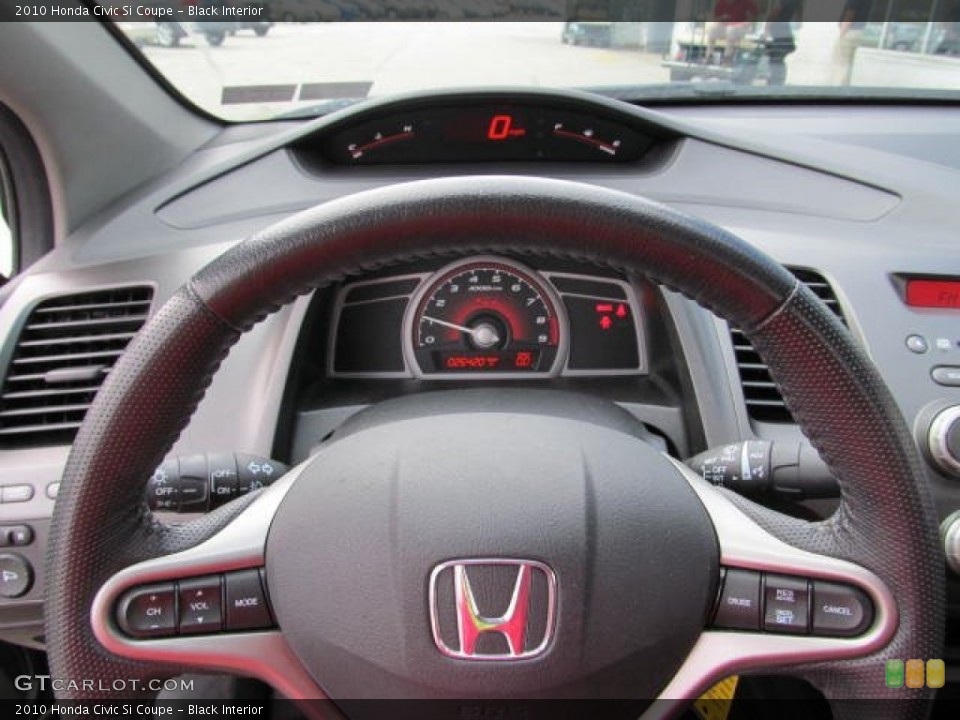 Black Interior Steering Wheel for the 2010 Honda Civic Si Coupe #72681448