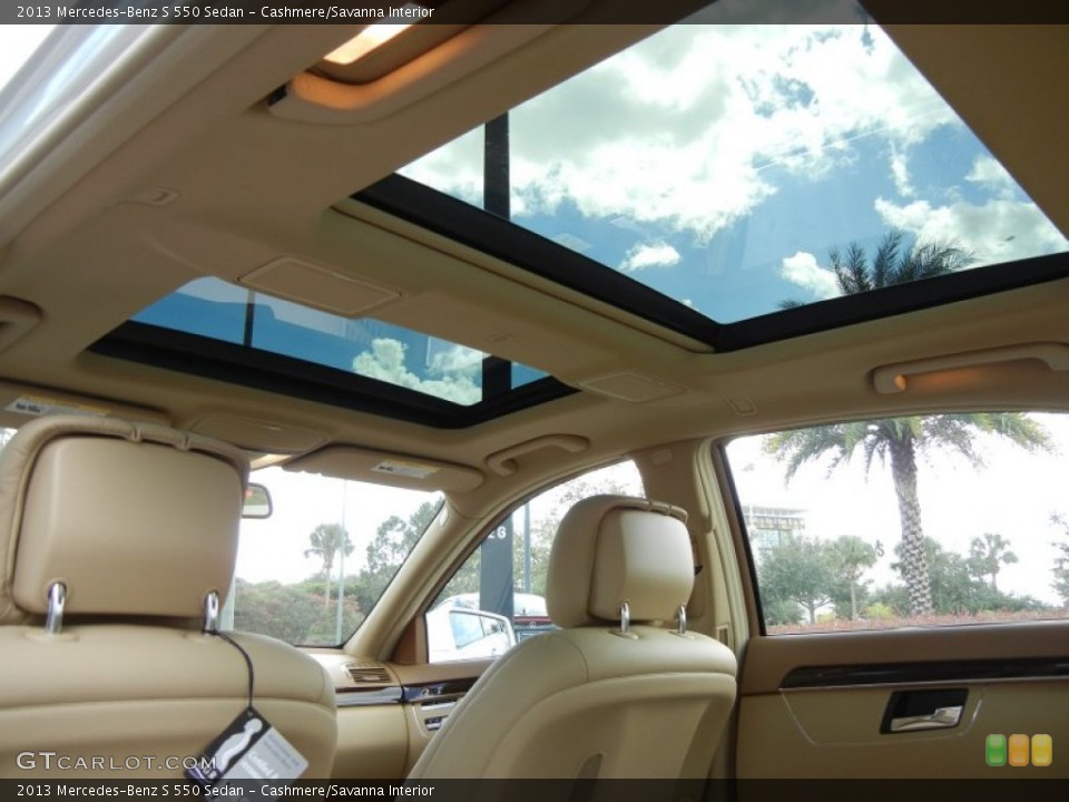 Cashmere/Savanna Interior Sunroof for the 2013 Mercedes-Benz S 550 Sedan #72685852