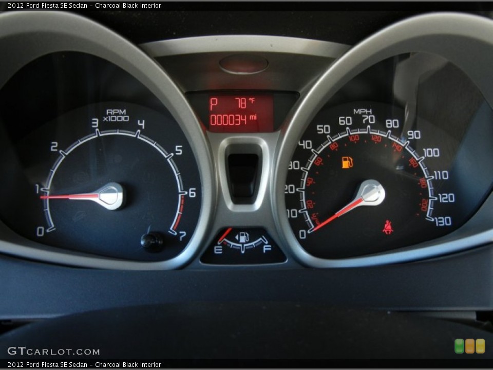 Charcoal Black Interior Gauges for the 2012 Ford Fiesta SE Sedan #72687496
