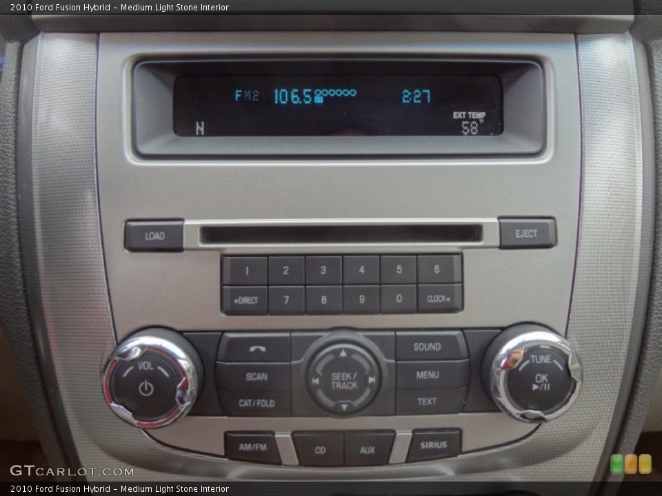 Medium Light Stone Interior Controls for the 2010 Ford Fusion Hybrid #72688306