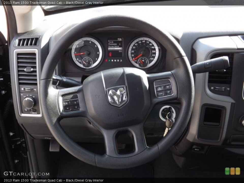 Black/Diesel Gray Interior Steering Wheel for the 2013 Ram 1500 Tradesman Quad Cab #72699403