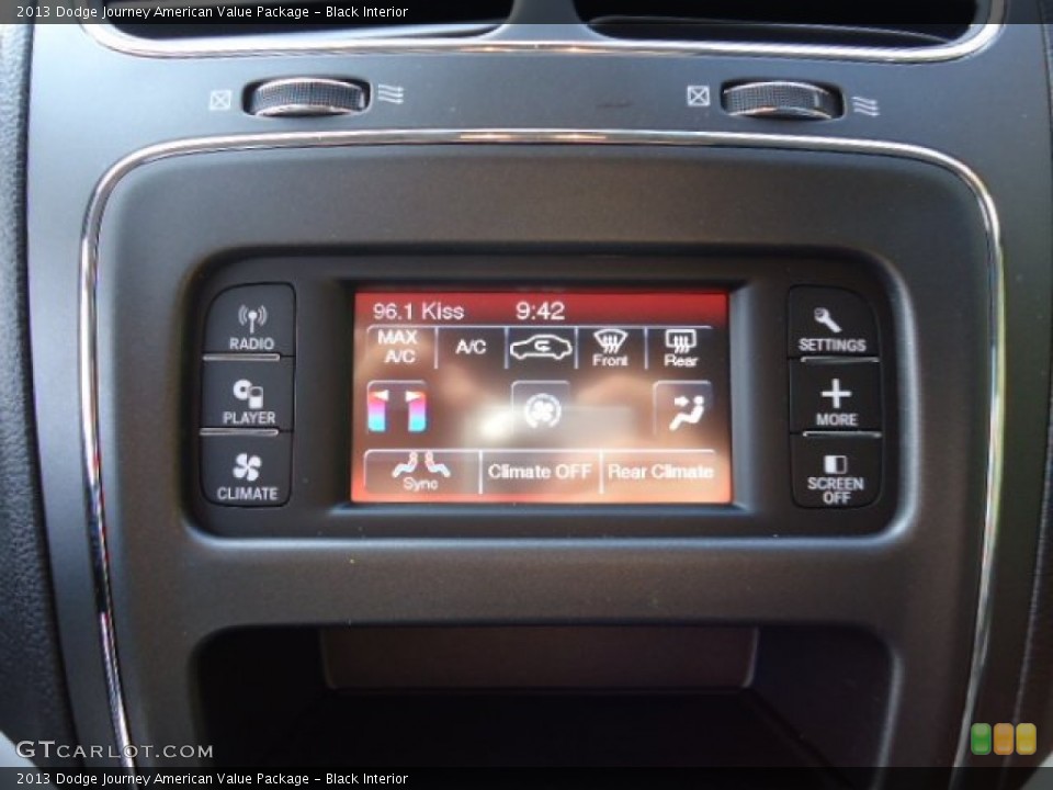 Black Interior Controls for the 2013 Dodge Journey American Value Package #72701119