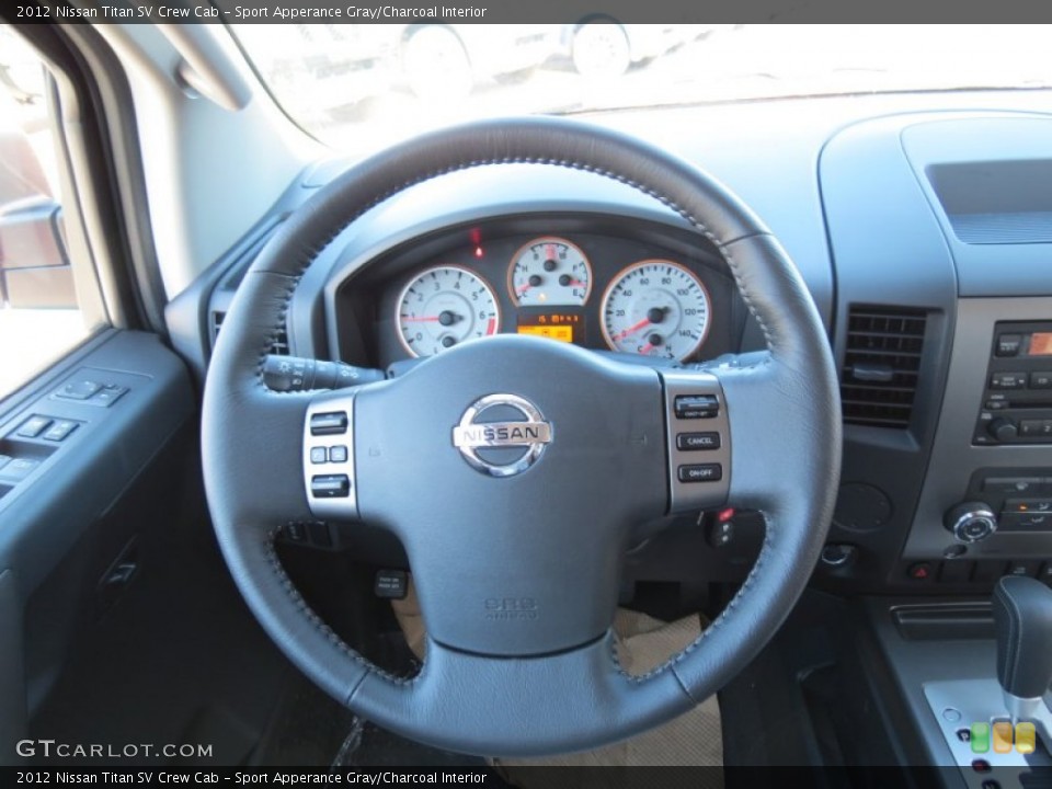 Sport Apperance Gray/Charcoal Interior Steering Wheel for the 2012 Nissan Titan SV Crew Cab #72707265