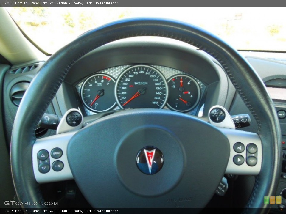 Ebony/Dark Pewter Interior Steering Wheel for the 2005 Pontiac Grand Prix GXP Sedan #72707795