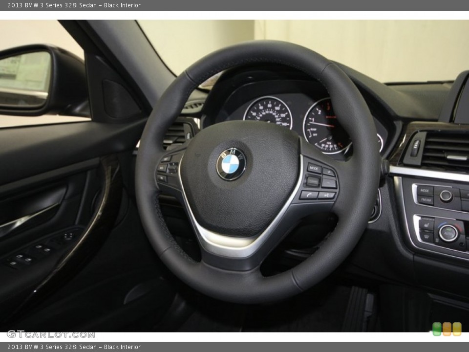 Black Interior Steering Wheel for the 2013 BMW 3 Series 328i Sedan #72717560