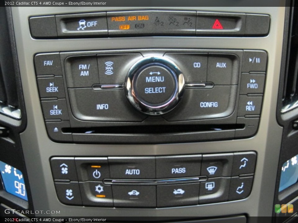 Ebony/Ebony Interior Controls for the 2012 Cadillac CTS 4 AWD Coupe #72719136