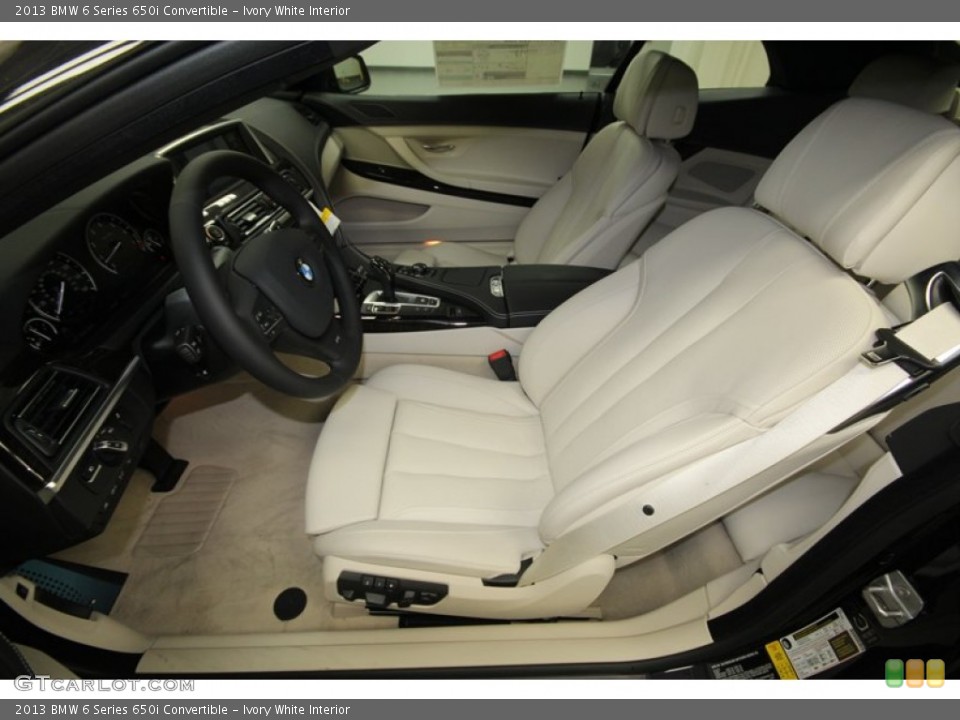 Ivory White Interior Front Seat for the 2013 BMW 6 Series 650i Convertible #72723017