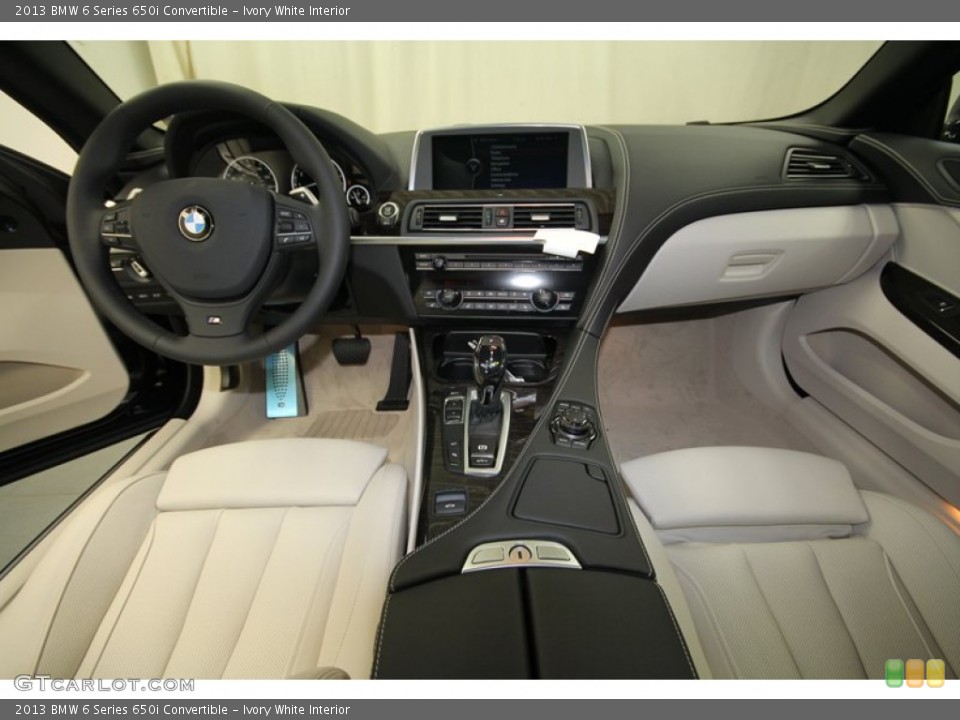 Ivory White Interior Dashboard for the 2013 BMW 6 Series 650i Convertible #72723041