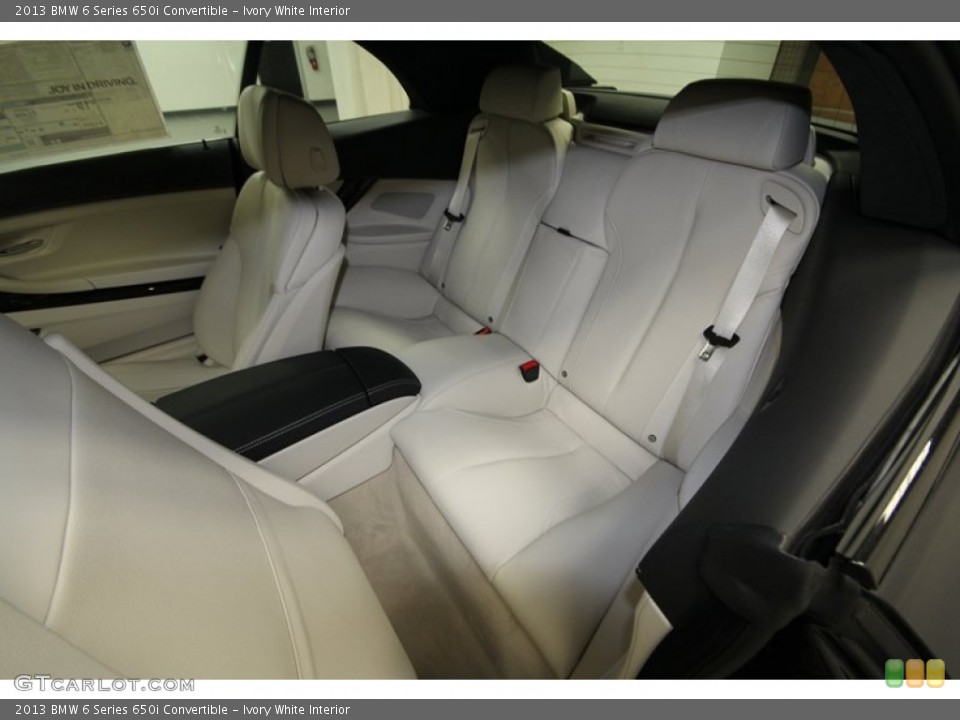 Ivory White Interior Rear Seat for the 2013 BMW 6 Series 650i Convertible #72723228